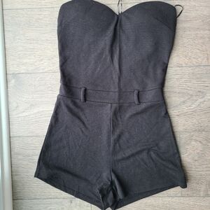Sirens strapless one piece shorts black size S NWT